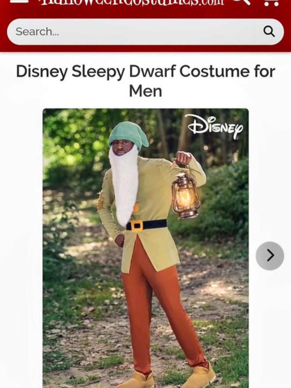 Halloween Costumes.com Disney Sleepy Dwarf Costume for Men XL